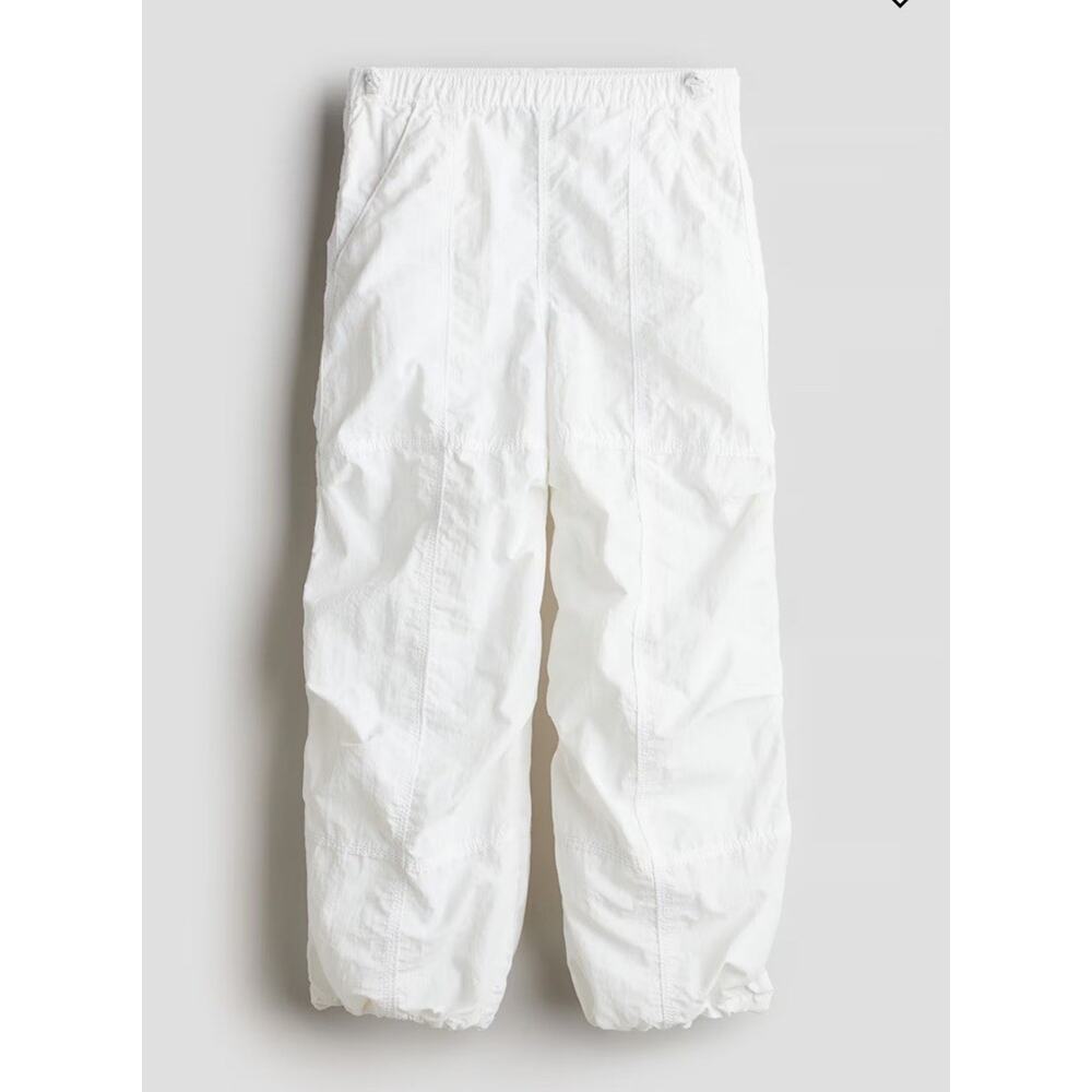 H&M PARACHUTE pants girls size 10 white NWOT